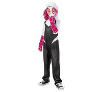 RUBIE'S Marvel Officiel - SPIDER-MAN - Déguisement Classique Spider Gwen pour Enfants - Film Spider-Verse - Costume avec Combinaison et Cagoule