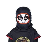 Rubies Masque Ninja à capuche pour enfant, masque blanc attaché à la capuche, original, idéal pour Halloween, Noël, carnaval et anniversaire.