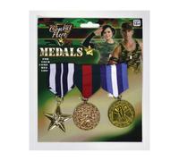 Rubies Médailles Militaires Dorées Accessoire Costume Soldat Soldat