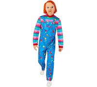 Rubie's Men's Child's Play 2 Adult Chucky Costume Jumpsuit and Mask L Blue