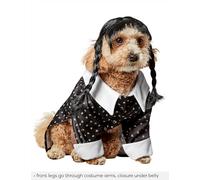 Rubies Mercredi Addams Costume amusant et mignon pour animal domestique Robe et perruque pour fêtes à thème et Halloween, taille S