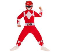 Rubies Mighty Morphin 1001408XXS000 Déguisement de Ranger Power pour enfant, rouge, 3-4 ans