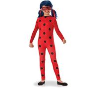 RUBIE'S Miraculous Officiel - Déguisement Entrée de Gamme LADYBUG pour Enfants - Taille 7-8 ans - Costume avec Combinaison et Masque avec Attache Elastique - Déguisement pour Halloween, Carnaval