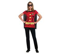 Rubie's Official DC Comics Robin Ladies Dress Up Kit, Super Hero Tshirt Top, Cape & Mask