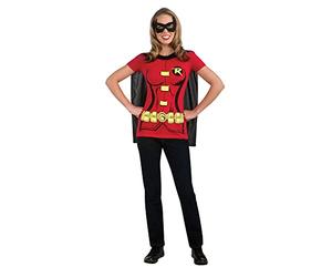 Rubie's Official DC Comics Robin Ladies Dress Up Kit, Super Hero Tshirt Top, Cape & Mask
