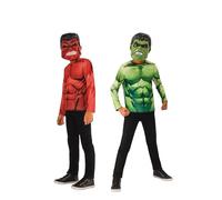 Rubie's Official Marvel Hulk Reversible Top and Masks, Kids Superhero Fancy Dress