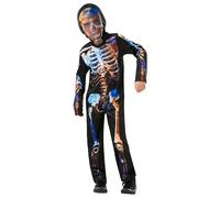 Rubies- Official Skeleton Glow Batman Costume, Garçon, Caricature, 3004289-10000, Multicolore, 9-10