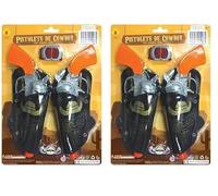 RUBIE'S Paire de Pistolets de Cowboy avec Etui - 156275 Marron Carnaval (Lot de 2)