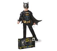 RUBIE'S Panoplie Batman déguisement Luxe Noir - DC Comics, enfant, 155114M, Taille M 5 à 6 ans Carnaval