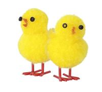 Rubies Poulet Jaune en Coton de Pâques, 4 cm, Lot de 36 unités, décoration de Pâques, Figurine Poussins, La Mona