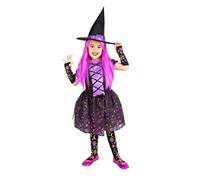 Rubies Sorcière Moonlight Purple pour fille, robe couleur lilas, chapeau et collants, originale, Halloween, carnaval et anniversaire