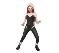 Rubie's Spider Gwen Classic Costume pour fille Jumpsuit avec capuche, couvre-bottes et anti-face, Officiel Marvel pour carnaval, Halloween et anniversaire