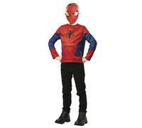 RUBIE'S SPIDER-MAN - Marvel officiel - Déguisement pour Enfant avec un Top Imprimé avec logo araignée Spider-man son Masque en Plastique - Taille Unique 5-8 ans - Super Héros Avengers