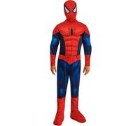 RUBIE'S SPIDER-MAN - Marvel officiel - Déguisement pour enfant de luxe Spider-Man. Taille 3-4 ans. Costume avec combinaison aux muscles rembourrés + cagoule attache velcro + couvre-bottes intégrés