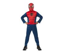 RUBIES - SPIDER-MAN - Marvel officiel - Déguisement pour enfant entrée de gamme rouge et bleu - Taille 3-4 ans. Costume avec combinaison et sa cagoule attache velcro - Pour Anniversaire, Carnaval