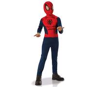 RUBIES - SPIDER-MAN - Marvel officiel - Déguisement pour enfant entrée de gamme rouge et bleu - Taille 7-8 ans. Costume avec combinaison et sa cagoule attache velcro - Pour Anniversaire, Carnaval