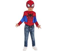 Rubies Top classique Spidey + masque - Taille unique 3-4 ans- Licence officielle Halloween
