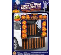 Rubies- Trunk Or Treat Pumpkin Theme with 3 Signs and 1 Foil Curtains Décoration de Coffre ou de friandises, 5000073, comme sur l'image, Taille Unique