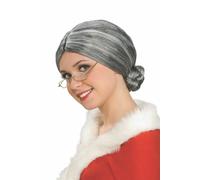 Rubies Vieux Femme Grand-Mère Mrs. Claus Gris Chignon Perruque Halloween Costume