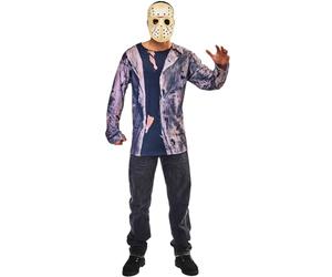 RUBIE'S Warner Friday the 13th officiel - Haut de déguisement avec masque Jason pour adulte - Vendredi 13 - Taille unique M