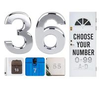 Rubigo Numéros de porte effet chromé 7,6 cm 0-99 à coller sur numéro de porte, numéros de maison ABS auto-adhésifs argentés 3D pour portes, boîtes aux lettres, chambres d'hôtel (36)