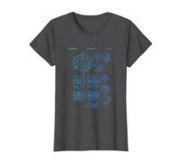 Rubik Puzzle de compétition en Forme de Cube breveté T-Shirt, Femme, Chiné Foncé, S