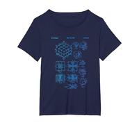 Rubik Puzzle de compétition en Forme de Cube breveté T-Shirt, Femme Grandes Tailles, Bleu Marine, 5X