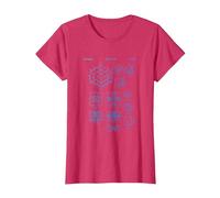 Rubik Puzzle de compétition en Forme de Cube breveté T-Shirt, Femme, Rouge Chiné, M
