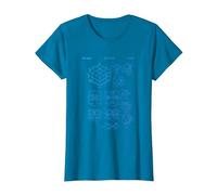 Rubik Puzzle de compétition en Forme de Cube breveté T-Shirt, Femme, Saphir, XL