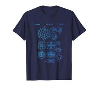 Rubik Puzzle de compétition en Forme de Cube breveté T-Shirt, Homme, Bleu Marine, S