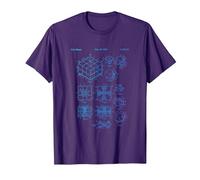 Rubik Puzzle de compétition en Forme de Cube breveté T-Shirt, Homme, Violet, S