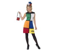 Rubiks Cube Déguisement 1980s Rétro Femmes 80s Costume Adultes Hommes