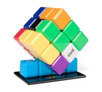 Rubik's Cube Tetris Edition Cube Shapeshifting Puzzle Game Brain Teaser 3x3 | Puzzle de changement de forme, résout pour 6 tétriminos classiques, comprend un présentoir I-Tetrimino, jouet Fidget Toy