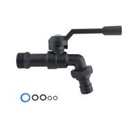 Rubinetto per lavatrice | Bibcocks Doppia uscita Rubinetto da 1/2 pollice Attrezzi da giardino Antigelo per esterni nero | Splitter per tubo da giardino in nero, splitter Hosey per rubin