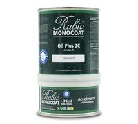 Rubio Monocoat Huile pour bois Walnut 17 m² | Oil Plus 2C | Séchage rapide, huile écologique pour intérieur, avec accélérateur (partie B) | Protecteur | 350 ml