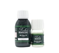 Rubio Monocoat Oil Plus 2C, Huile à Séchage Rapide pour Bois d'Intérieur, Traitement à l'Huile de Lin - Charcoal, 130 ml