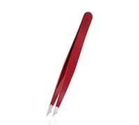 Rubis Evolution 2 en 1 Pince à épiler pointue pour poils incarnés Rouge