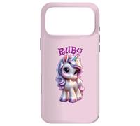 Rubis Mignon Motif Licorne pour Filles nom Rubis Coque pour iPhone 17 Pro Max