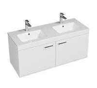 RUBITE Meuble salle de bain double vasque 2 portes couleur - Blanc, Modèle - largeur 120 cm