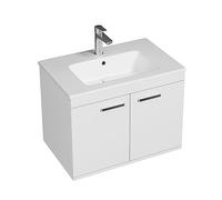 RUBITE Meuble salle de bain simple vasque 2 portes Blanc largeur 70 cm