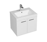 RUBITE Meuble salle de bain simple vasque 2 portes couleur - Blanc, Modèle - largeur 60 cm