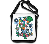 Rubix Cube Skater Rad Puzzle Drôle Patineur Art Sac à bandoulière Blanc
