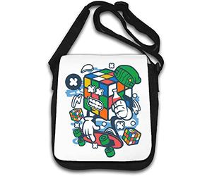 Rubix Cube Skater Rad Puzzle Funny Skater Art Sac d'épaule Blanc One Size
