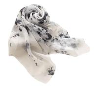Rubruan Foulard en soie pour femme - 100 % soie de mûrier véritable - Fabriqué à la main - Coloration tie-dye batik - 90 x 90 cm, Encre, 90 x 90 cm