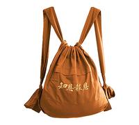 Rubruan Sac Bouddhiste Moine Sac à Dos - Religieux Tibétain Unisexe Arhat Sac Shaolin Temple Kung Fu Bouddhiste Méditation Brodé Grand Sac pour Femme Homme en Coton, jaune, taille unique
