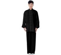Rubruan Tai Chi Survêtement unisexe - Arts martiaux chinois traditionnels Kung Fu Qi Gong Wing Chun Wushu Printemps Été Entraînement Uniforme à manches longues Costume pour homme et femme seniors