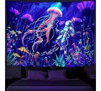 Rubruan Tapisserie murale réactive aux UV - Impression numérique 3D - Couleurs riches - Décoration pour salon, chambre à coucher, fête, vacances