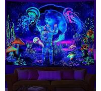 Rubruan Tapisserie murale réactive aux UV - Impression numérique 3D - Couleurs riches - Décoration pour salon, chambre à coucher, fête, vacances