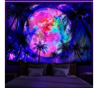 Rubruan Tapisserie murale réactive aux UV - Impression numérique 3D - Couleurs riches - Décoration pour salon, chambre à coucher, fête, vacances