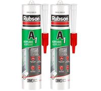 Rubson A1 Mastic Acrylique pour intérieur et extérieur, Mastic multi-suports pour joints et fissures, coloris Gris, Cartouche 300ml (Lot de 2)